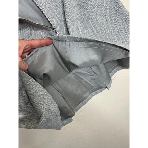 Julie Brown Gray Silver Holiday Pleated Wool Blend Skirt 4 - Picture 7 of 10